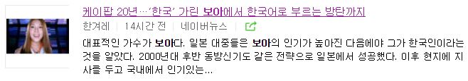  보아언니 건들지마라, 이 기레기야.