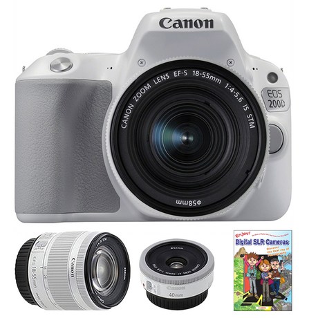 캐논 EOS 200D DSLR BODY + 줌렌즈 18-55mm + 단렌즈 40mm + ENJOY digital SLR cameras 책 패키지 살 수 있는곳 캐논 EOS 200D DSLR BODY + 줌렌즈 18-55mm + 단렌즈 40mm + ENJOY digital SLR cameras 책 패키지 살 수 있는곳