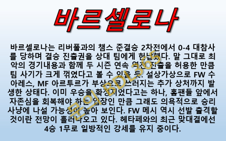  바르셀로나 헤타페 5월13일 라리가 자존심회복