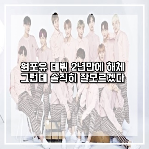  14인조 보이그룹 원포유 데뷔 2년만에 해체!!