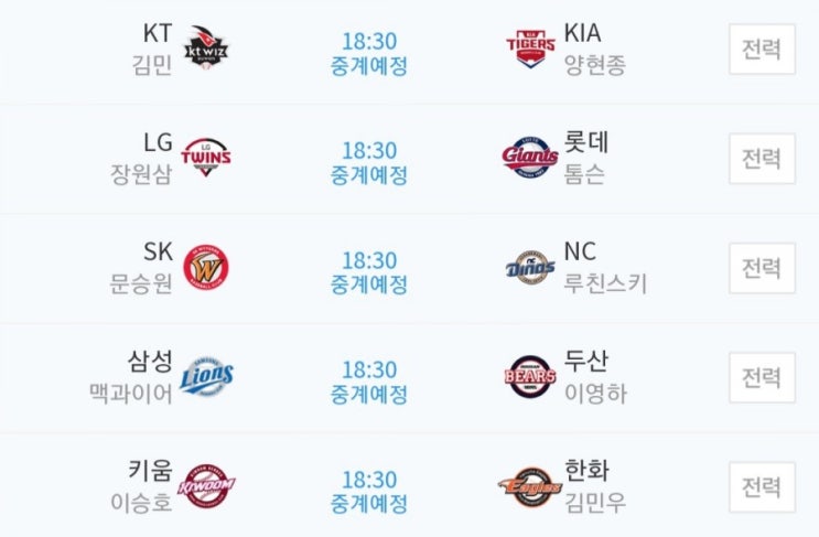 2019.05.14 KBO(프로야구) (KT 기아 | LG 롯데 | SK NC | 삼성 두산 | 키움 한화)