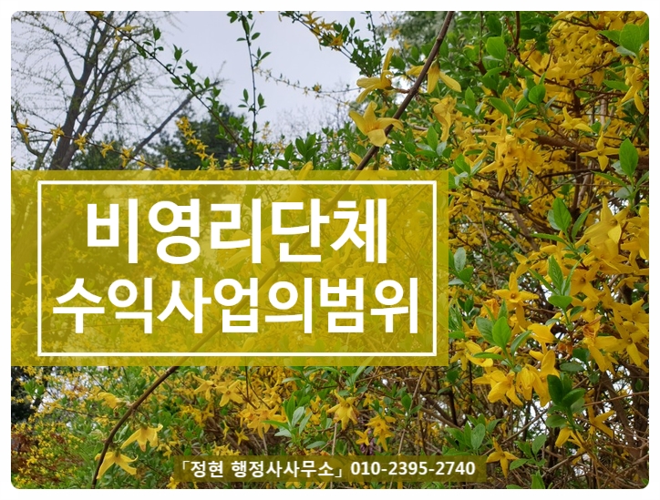  비영리단체(고유번호증)의 "수익사업의 범위"