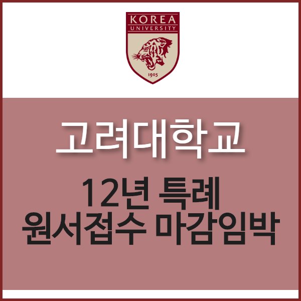  글로벌입시전문 Paul Academy l 고려대학교 12년특례 원서접수 마감임박