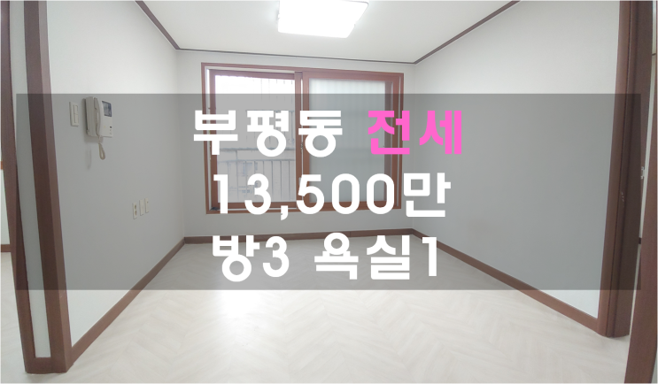  부평빌라전세 넓은 거실의 저렴한 방3개 전세