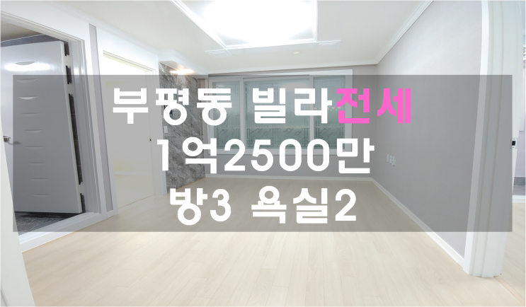  부평빌라전세 1억2500만 방3, 욕실2 힘찬병원 인근