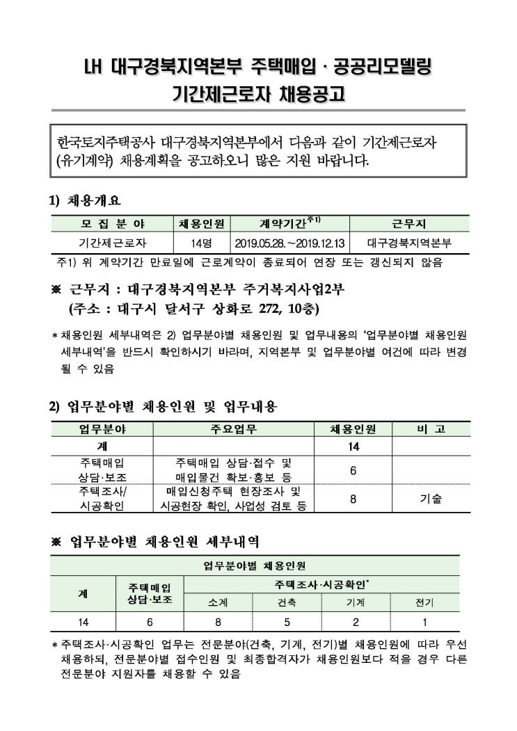  (LH주택공사/대구경북지역본부)