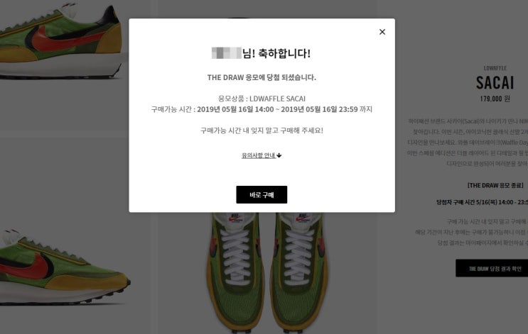  나이키 x 사카이 와플 응모 결과는?!! 당첨!?!