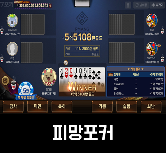 카드게임 피망포커 7포커 초보자 공략