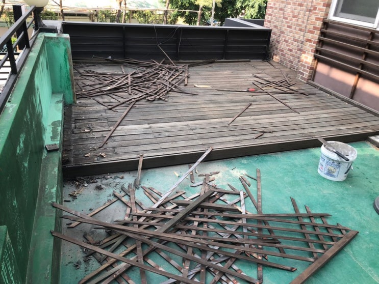 용산 20평 옥상 우레탄 방수 페인트 도장 작업
