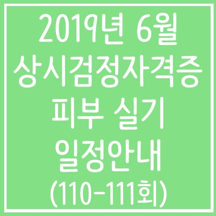  피부미용자격증 2019년 6월 실기시험 일정
