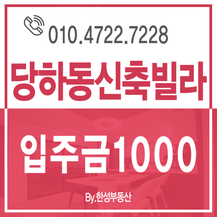  당하동빌라매매 입주금1000 이하