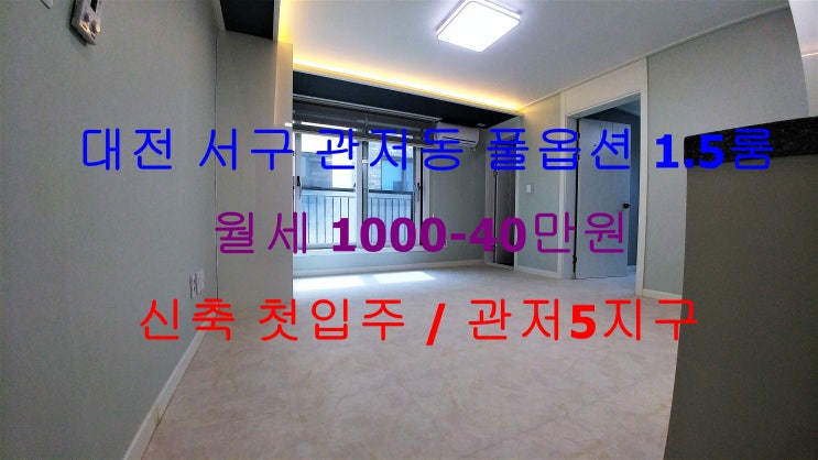  (대전 서구 관저동) 관저5지구에 신축첫입주 풀옵션 월세 1.5룸이에요 ~ ^^