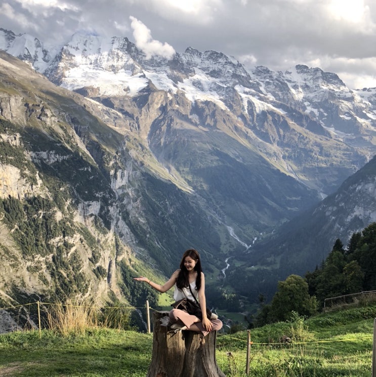 [스위스 여자혼자여행] 스위스 여행코스추천 1일차 (스위스 교통권 추천/파리에서 스위스 넘어가기/뮤렌(뮈렌) 통나무)