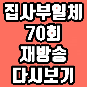 집사부일체 정두홍 70회 재방송 다시보기 방송시간 편성표