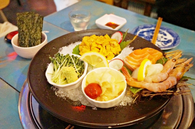  홍대이자카야 우니맛집 쵸쵸별관에서 조개술찜과 우니반판 JMT! 청하 마시며 행복한 시간!