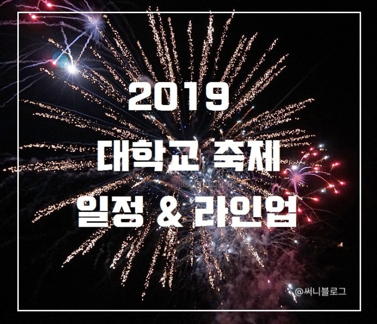 2019 대학교 축제 일정 & 2019 대학교 축제 라인업 (5/26 남은 대학 기준) + 성균관대 업데이트