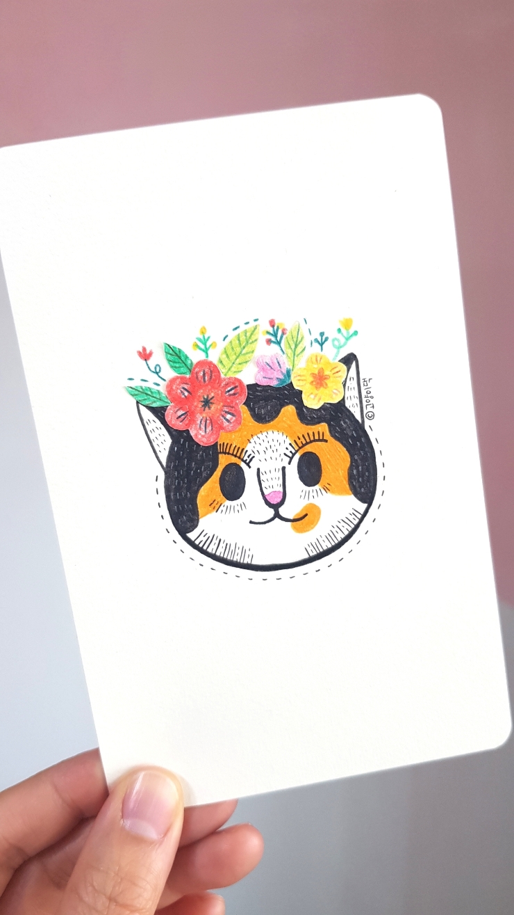  #손그림#수작업엽서#완성해보아요.