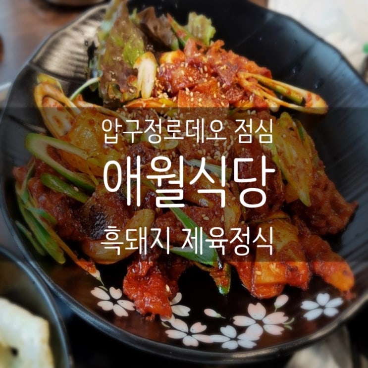  압구정로데오 점심  애월식당  흑돼지 제육정식