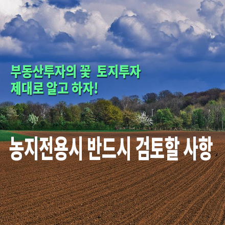  [농지/산지 활용법] 농지전용시 반드시 검토할 사항