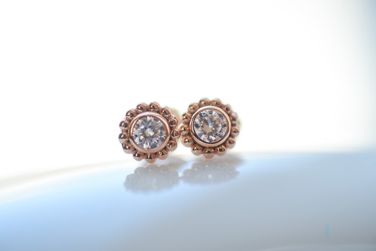  14k/18k 귀걸이 버블 플라워 Earring
