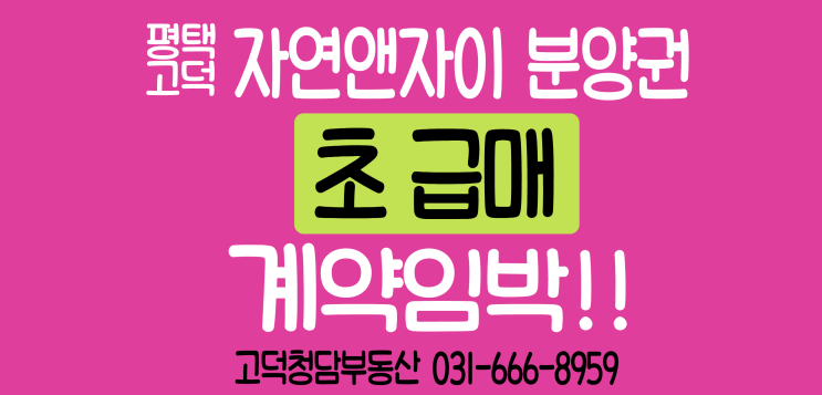  평택 고덕 자연앤자이 33평 분양권 현장사진참고하세요