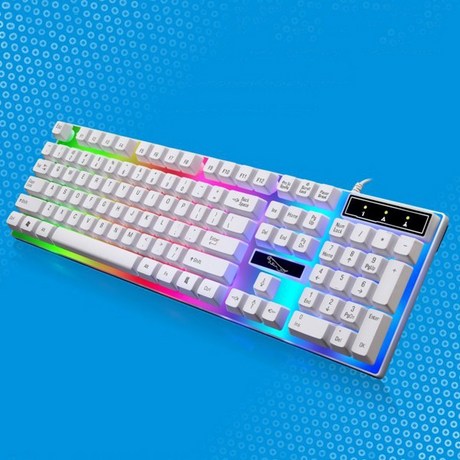  라짱 G21 키보드 게이밍키보드 LED키보드 기계식키보드 게임용키보드 게이밍키보드추천 청축 적축, 화이트, G20