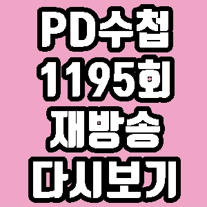 PD수첩 나는 안인득이 아니다 1195회 조현병 재방송 다시보기 방송시간 편성표