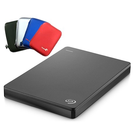 씨게이트 백업 플러스S 포터블 드라이브 외장하드 STDR200030 + 파우치 랜덤발송, 2TB, 블랙
