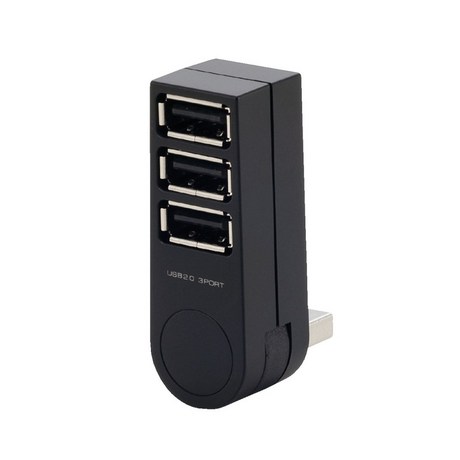  3포트 270도 회전 USB 허브, U2H-TZ300BBK, 블랙