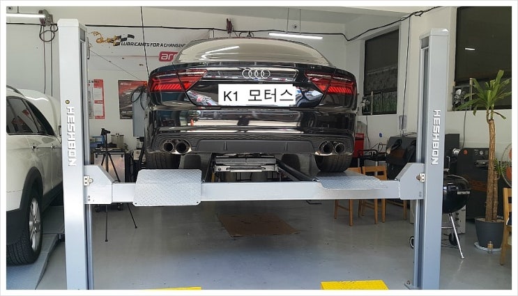  아우디A7 고속주행중 브레이크를 밟으면 페달이 드드드득 떨리는 이상 디스크로터연마. 부천 아우디폭스바겐 디젤차브레이크관리전문점 K1모터스