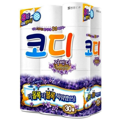  코디 라벤더 3겹 롤화장지 30 m(24% 할인)