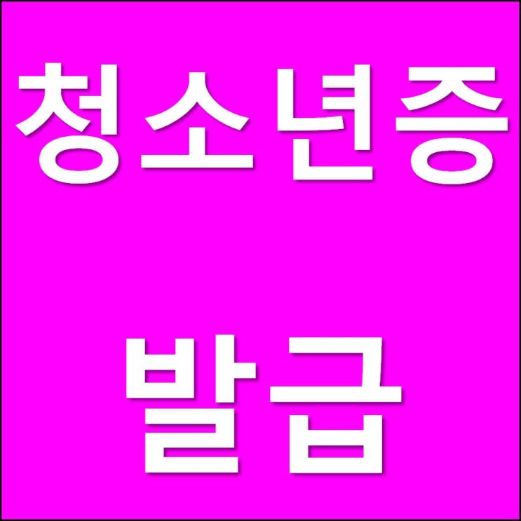  청소년증 발급 혜택 및 교통카드 겸용으로 만드는법