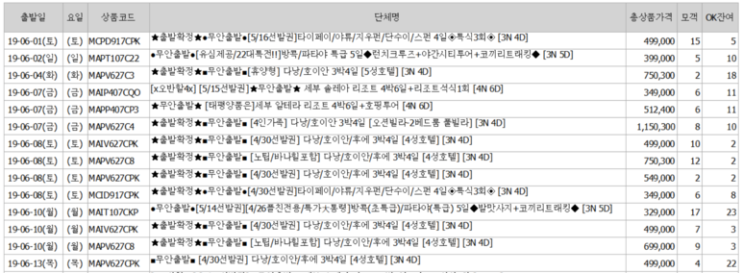  [항공권 특가] '모두투어 무안출발 해외 해키지 출발 확정상품'