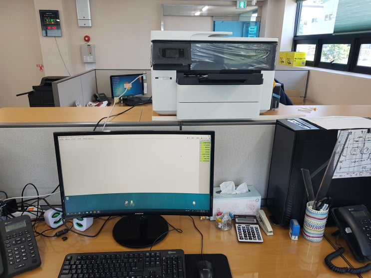  HP7740 프린터임대 복합기임대 사무실용A3복합기추천 - 경주시 외동읍 사무실에 A3무한잉크복합기 설치