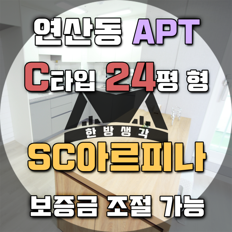 부산 연제구 연산동 더블역세권 소형 아파트 SC아르피나 24평 C타입