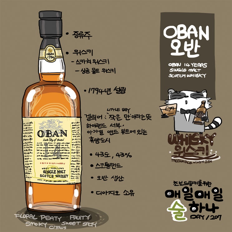  초보드링커를 위한 매일매일 술 하나 DAY207 오반 위스키