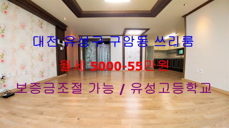  (대전 유성구 구암동) 유성고등학교 바로 옆에 있는 엄청 큰 월세 쓰리룸이에요 ~ ^^