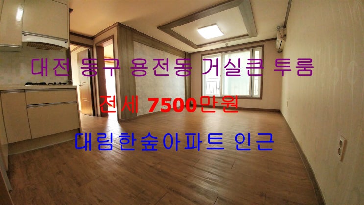 (대전 동구 용전동) 대림한숲아파트 인근에 있는 저렴한 거실 큰 투룸 전세에요  ~!!
