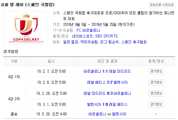 2019.05.25 코파델레이(스페인국왕컵/스페인FA컵) 결승전 (바르셀로나 발렌시아) 2019.05.25 코파델레이(스페인국왕컵/스페인FA컵) 결승전 (바르셀로나 발렌시아)