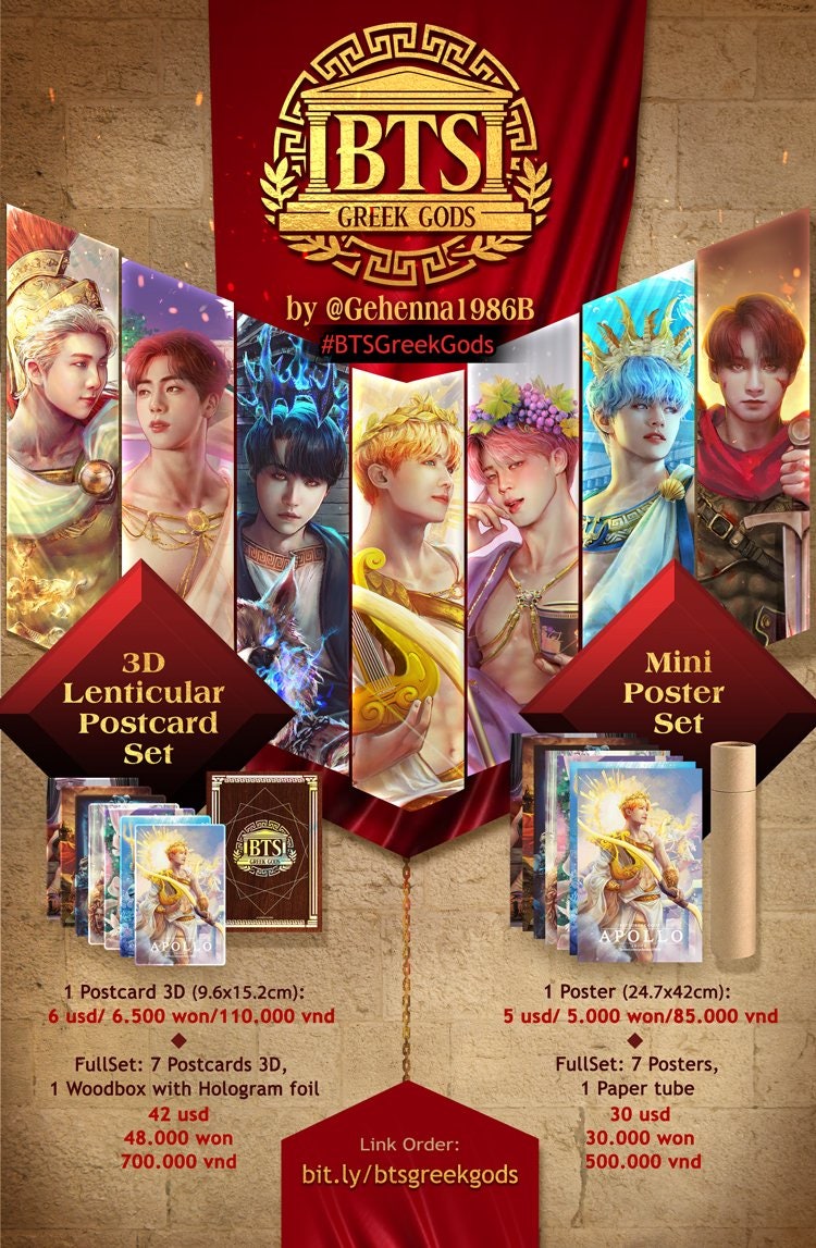 방탄소년단의 그리스로마신화버전 굿즈 폼 열림(베트남 금손님) : 네이버 블로그