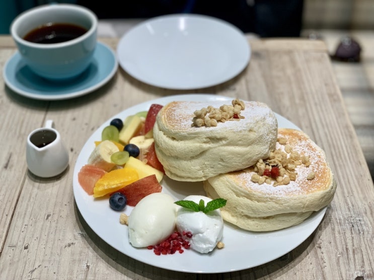  후쿠오카 파르코 백화점 팬케이크 맛집_카페델솔[Cafe del sol]_탱글탱글 몽글몽글 비교 불가 팬케이쿠