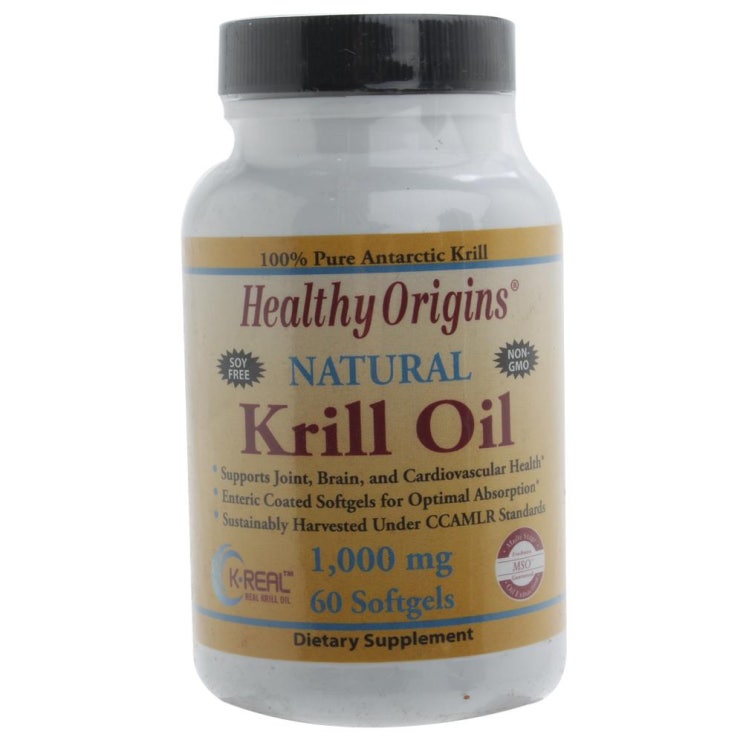  Healthy Origins 내추럴 크릴 오일 1000mg 소프트젤 바닐라 맛, 120개입