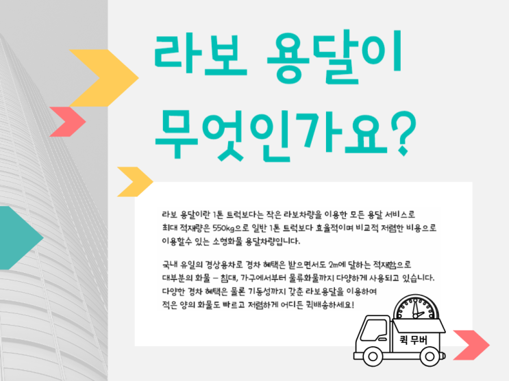  라보용달 - 소화물을 택배보다 빠르고 저렴하게 보내는 방법