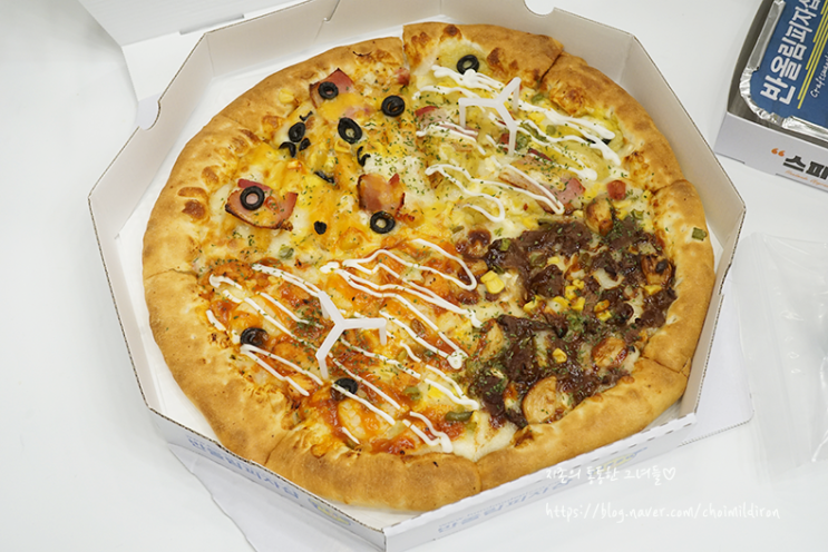  반올림피자샵 포텐피자 4가지 맛을 한 번에