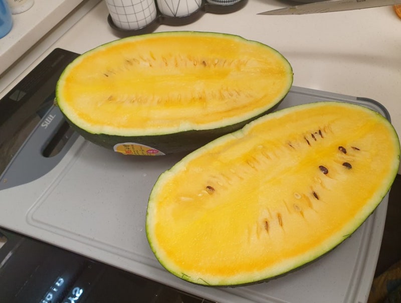 블랙망고수박, 속이 노란수박 너무 맛있잖아