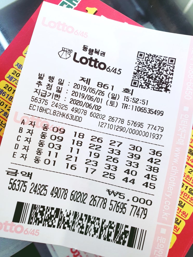  로또 861회 예상번호 < 일요일 자동번호 10조합 > 대구 경북 로또 1등 최다 당첨판매점 '대구일등복권편의점' 구매번호