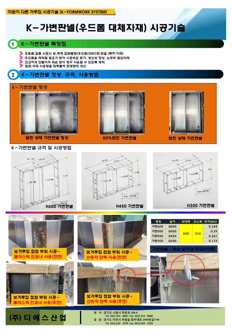 가변판넬(합판땜빵 대체자재) 시공기술