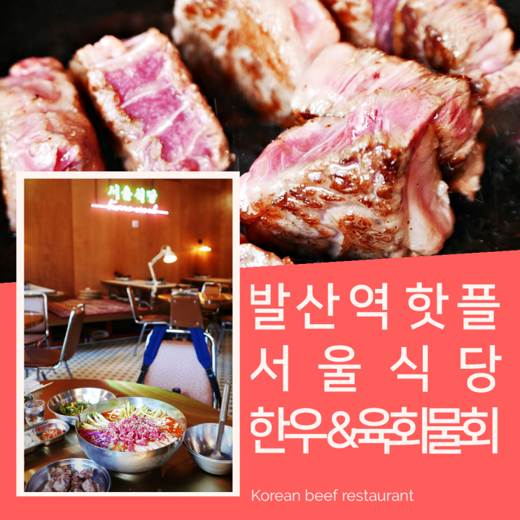  발산역 고기집 한우육회물회도 맛있는 서울식당~