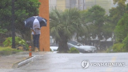 '남부지역 폭우·강풍' 한라산 입산통제…하늘길, 바닷길도 막혀