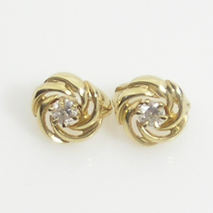  번개장터 핑크래디 14k 총 0.25ct  다이아 원터치 플라워 귀걸이